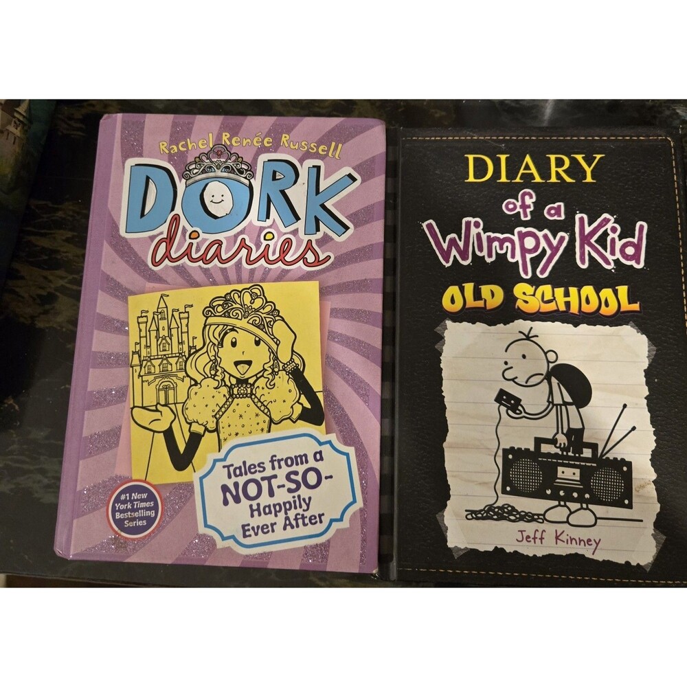 Dork Diaries Not-So-Happily Ever After & Wimpy Kid Old School HC Book Lot